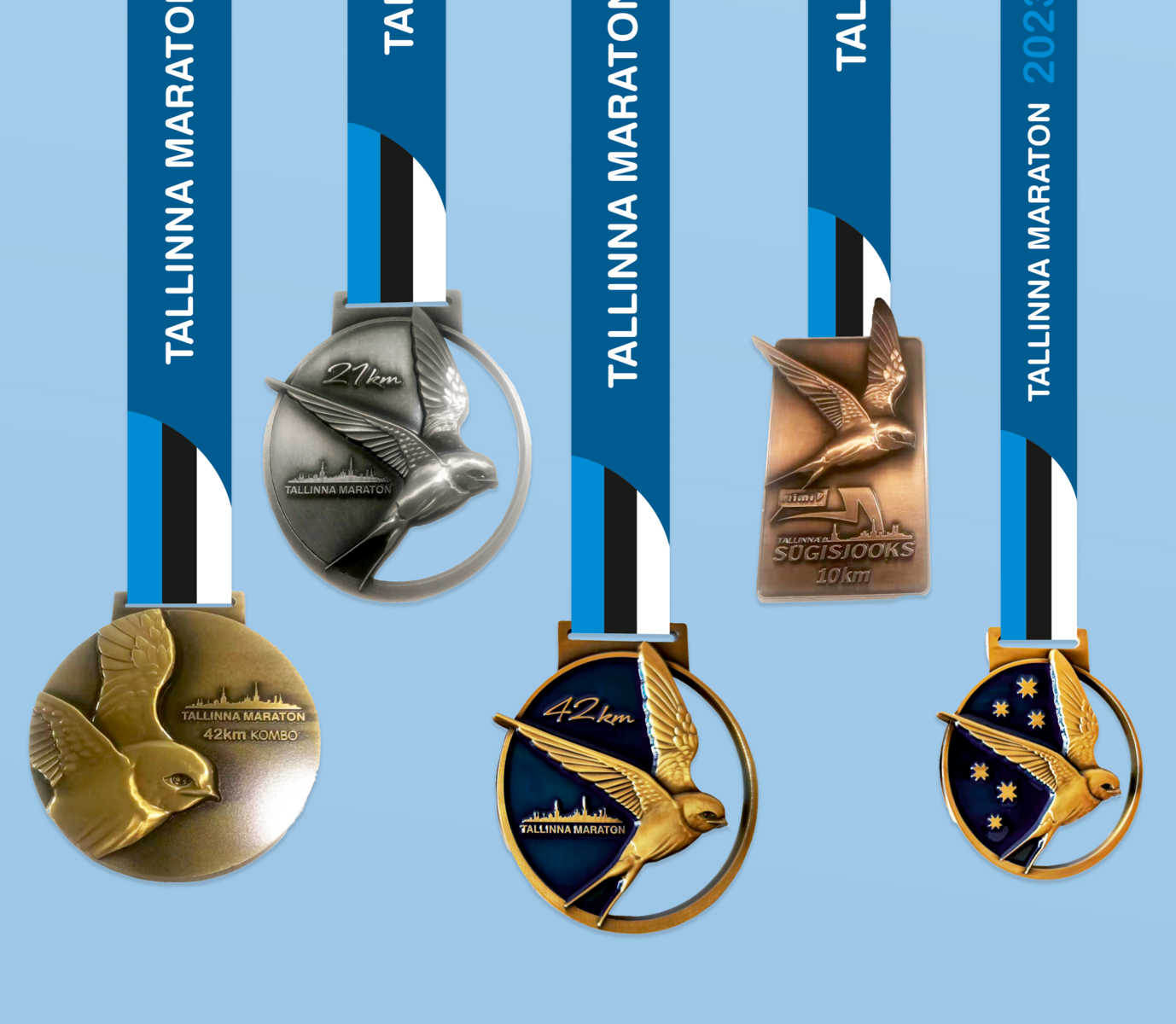 News Tallinn Marathon medals are decorated with the national bird of